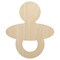 Baby Pacifier Unfinished Wood Shape Piece Cutout for DIY Craft Projects